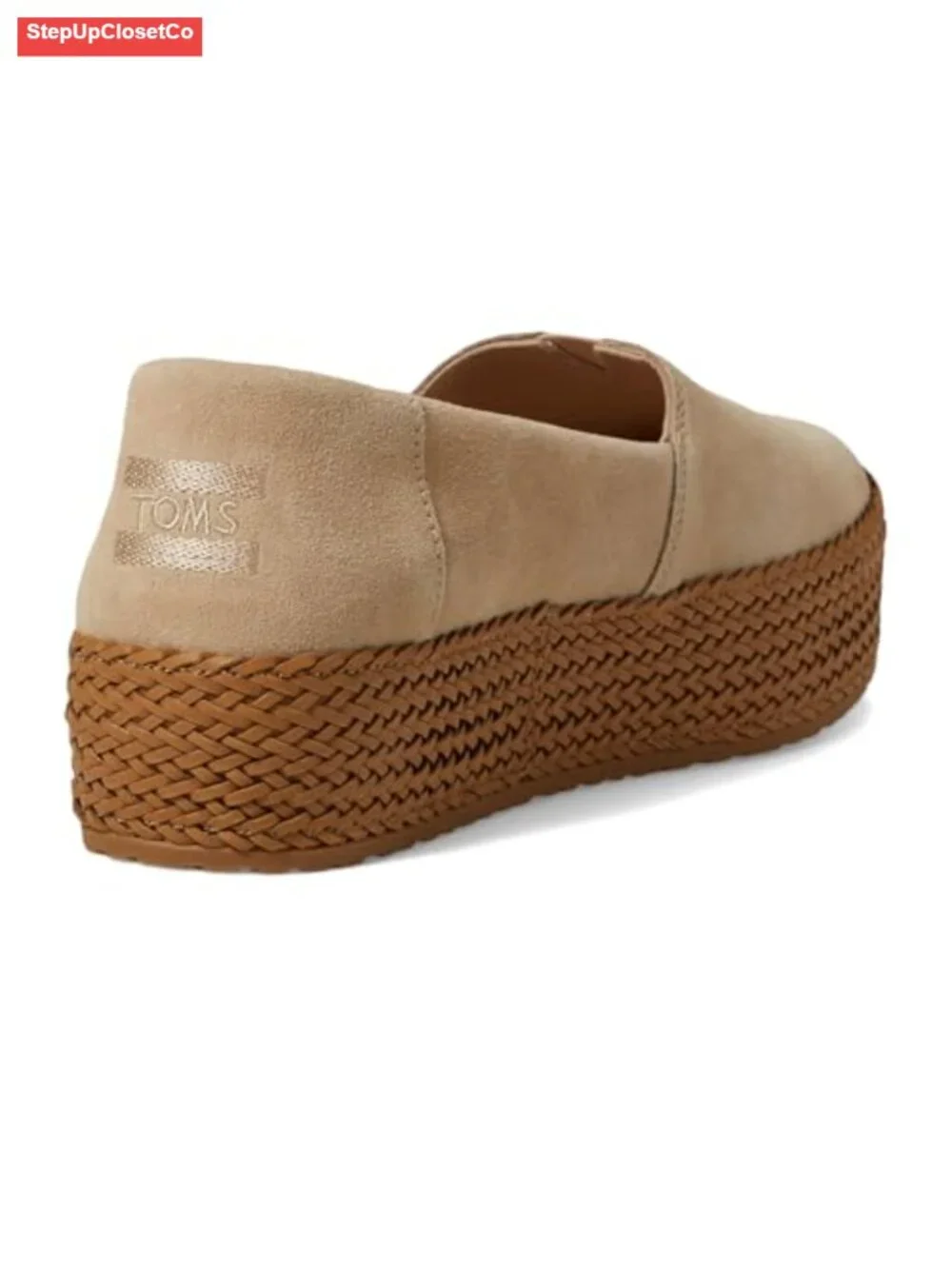 Espadrille Platform Slip-On with Suede Upper and Braid Wrap